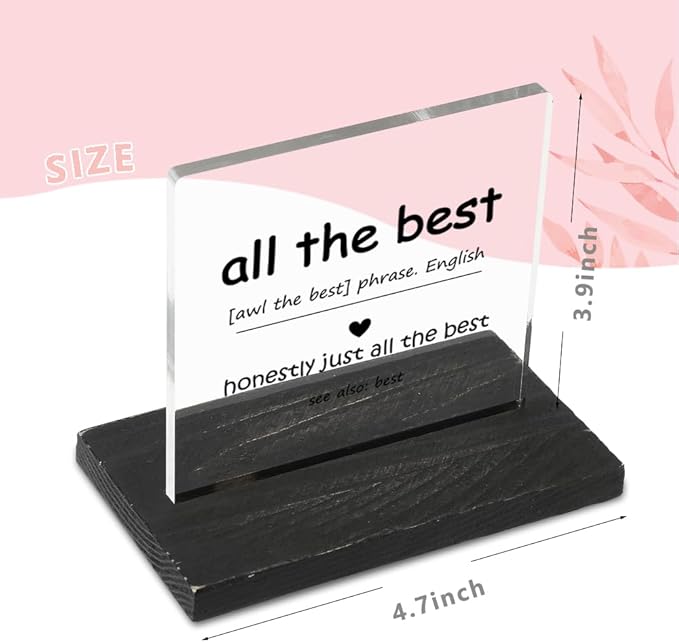 Inspirational Definition Desk Sign for Home Office, Inspiration Work Gifts, Motivational Quotes for Desk, Desk Coworker Gifts for Women Men Office Work Bestie Gifts for Women YTZ77 - LeafyLoom