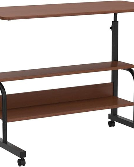 Adjustable Desk Standing Desk Small Desks for Small Spaces Portable Laptop Computer Desk Table for Bedrooms Couch Desk for Home Office Table Mobile Rolling Desk on Wheels Desk with Storage - LeafyLoom