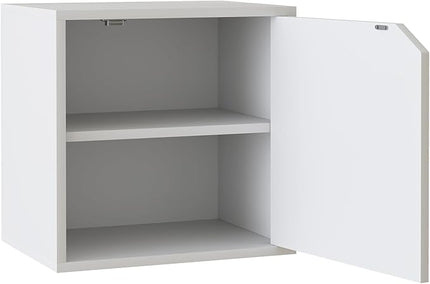 Storage Cube 2 Tires White Stackable Storage Shelf with Door, Cubby Organizer Wooden Display Shelf Closet Organizer,Modern Cubical Bookcase Small Storage Cabinet for Living Room Bedroom - LeafyLoom