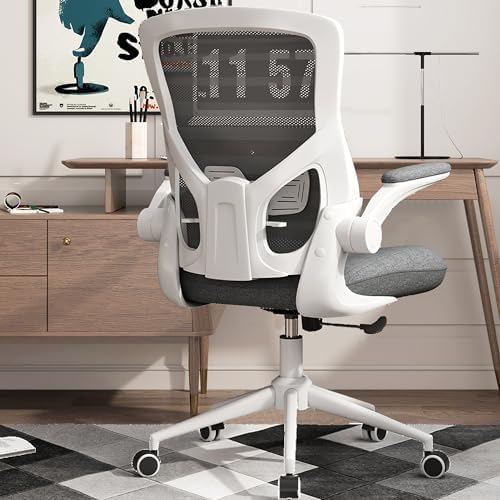 Office Chair, High Back Desk Chair with Adjustable Lumbar Support, Ergonomic Mesh Computer Chair with Premium Cold-Cured Cushion, Height Liftable Swivel Chair for Home Office - LeafyLoom