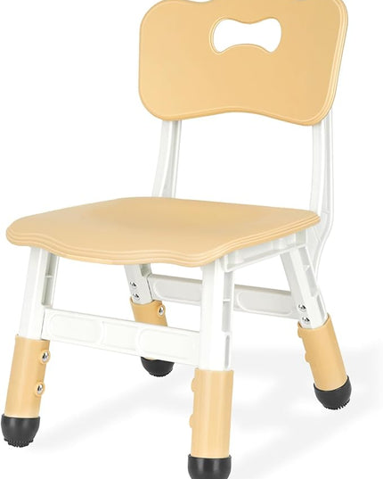 Kids Chair Height Adjustable Toddler Chair Max Load 220LBS Plastic Indoor Outdoor Chair for Children Age 1-6 School Home Daycare Use Burlywood - LeafyLoom