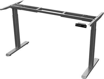 AIMEZO Standing Desk Frame, Dual Motor Electric Height Adjustable Sit Stand Desk Frame with 4 Memory Preset Button, USB Charging Port for Home Office (2 Tier Legs, Gray) - LeafyLoom