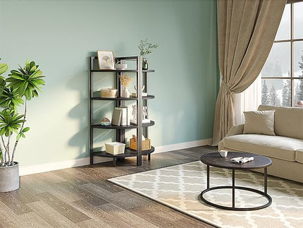 SAYGOER Corner Bookshelf 4 Tier Stand Corner Ladder Shelf Modern Storage Organizer Bookcase Industrial Display Rack Shelves for Small Space, Living Room,Home Kitchen,Office, Black - LeafyLoom