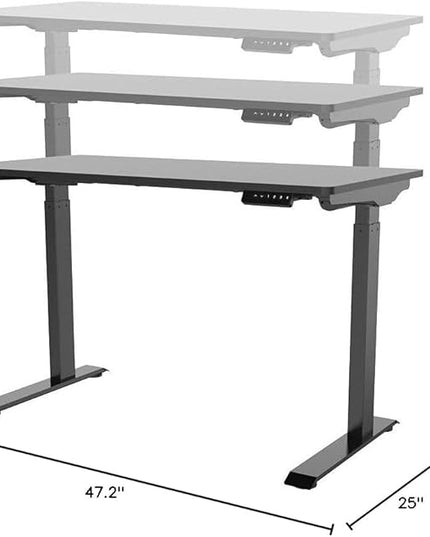 Monoprice Home Office Single Motor (47.2in x 23.6in) Sit-Stand Desk Table-Workstream Collection, Black - LeafyLoom