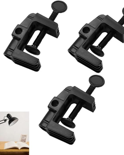 3 Pack Desk Lamp Swing Arm Clamp Replacement Clip Non-Marring Plastic Bracket Stand Base Holder for Desktop Architect Adjustable Gooseneck Table Lamp LED Light Microphone Camera Scissor Arms - LeafyLoom