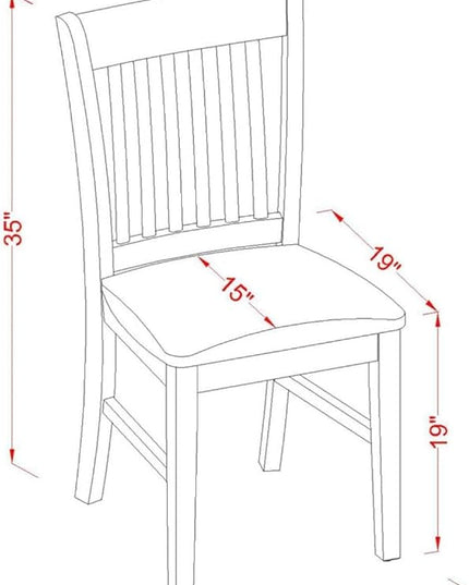 East West Furniture Norfolk Kitchen Dining Linen Fabric Upholstered Wood Chairs, Set of 2, Oak - LeafyLoom