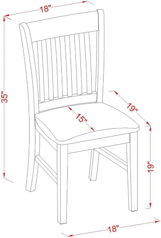 East West Furniture Norfolk Kitchen Dining Linen Fabric Upholstered Wood Chairs, Set of 2, Oak - LeafyLoom