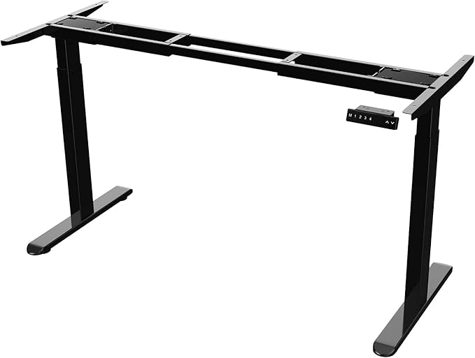 AIMEZO Heavy Duty Standing Desk Frame, Dual Motor Electric Height Adjustable Sit Stand Desk Frame with 4 Memory Preset Button, USB Charging Port for Home Office (2 Tier Legs, Black) - LeafyLoom