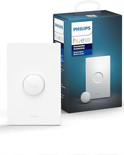 Philips Hue Wireless Smart Light Switch Button, White - 1 Pack - Portable and Battery Powered - Smart Home Control - Requires Hue Bridge - Easy, No-Wire Installation Philips