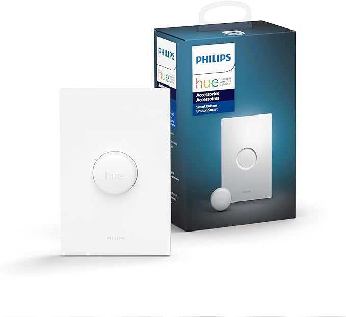 Philips Hue Wireless Smart Light Switch Button, White - 1 Pack - Portable and Battery Powered - Smart Home Control - Requires Hue Bridge - Easy, No-Wire Installation Philips