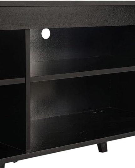 Madesa TV Stand Cabinet with 4 Shelves and Cable Management, Entertainment Center for TVs up to 55 Inches, Wooden, 23'' H x 15'' D x 53'' L – Black - LeafyLoom