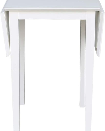 International Concepts Small Dropleaf Dining Table, White - LeafyLoom