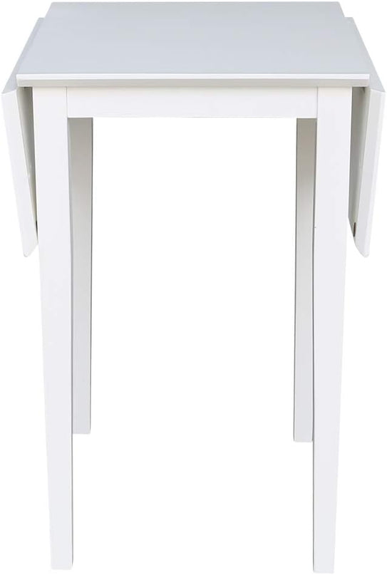 International Concepts Small Dropleaf Dining Table, White - LeafyLoom