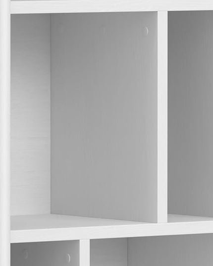 SIMPLIHOME Draper SOLID HARDWOOD 64 inch x 22 inch Mid Century Modern Bookcase and Storage Unit in White for The Living Room, Study Room and Office - LeafyLoom