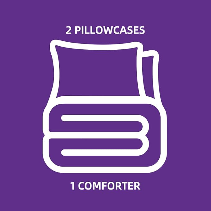 Btargot 3 Piece Purple Butterfly Girls Kids Adults Queen Size Comforter Set, Lightweight Soft All Season Bedding Set with 2 Pillowcases - LeafyLoom