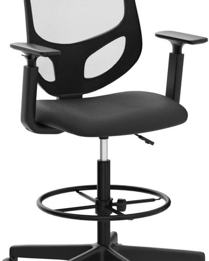 B0B744NKYL– Tall Drafting Chair - Tall Standing Office Desk Chair with Adjustable Foot Ring, Chair with Ergonomic Lumbar Support, Adjustable Height, Breathable Mesh color: DarkBlack - LeafyLoom