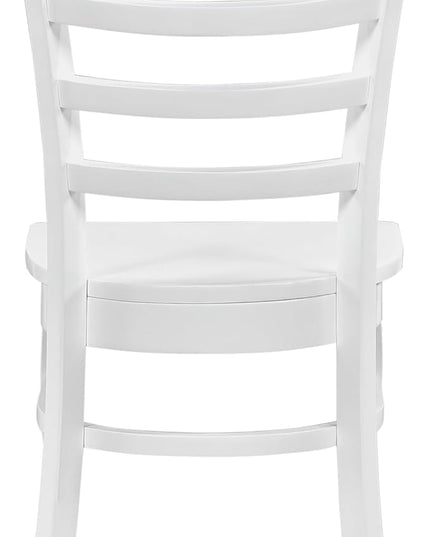 Lexicon Wood Dining Chairs, Solid Rubber Wood Armless Kitchen & Dining Room Chairs, Easy to Assemble Wooden Dining Chairs, Modern Dining Chair, White Dining Chairs Set of 2 - LeafyLoom