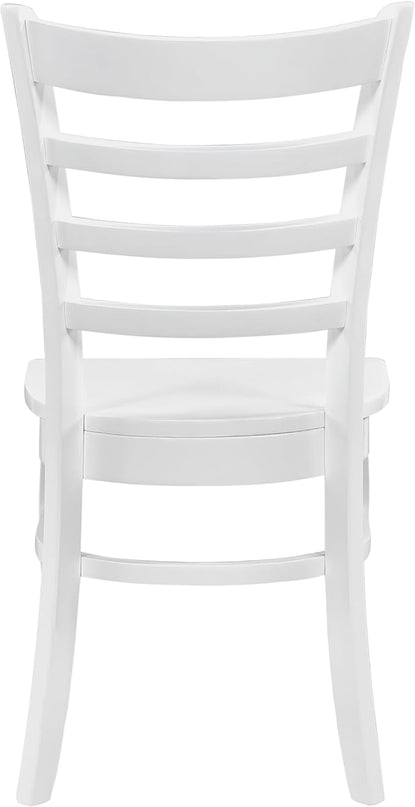 Lexicon Wood Dining Chairs, Solid Rubber Wood Armless Kitchen & Dining Room Chairs, Easy to Assemble Wooden Dining Chairs, Modern Dining Chair, White Dining Chairs Set of 2 - LeafyLoom