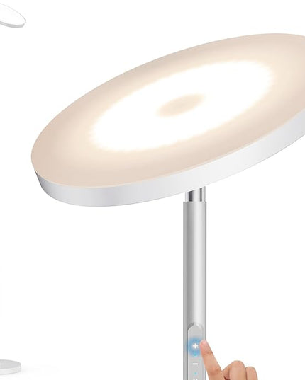 Floor Lamp, 30W LED Bright Standing Lamp, Stepless Dimmable Torchiere Tall Sky Lamp Pole Ligh with 4 Color Temperatures,Touch & Remote Control for Living Room Bedroom Office-Titanium Gray - LeafyLoom