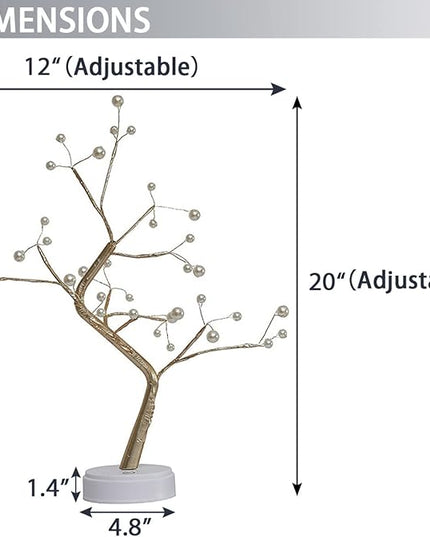 OTAVILEM Bonsai Tree Light for Room Decor, Aesthetic Pearl Tree Lamps for Living Room, Cute Night Light for House Decor, Good Ideas for Gifts, Home Decorations, Weddings, Christmas, Holidays - LeafyLoom