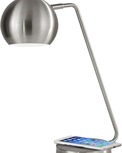 Adesso 5131-22 Emerson Desk Lamp Wireless Charging, 7W LED, 5W QI, USB Port, Indoor Lighting Lamps - LeafyLoom