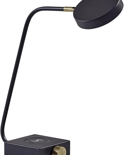 Adesso 3618-01 Conrad LED Desk Lamp Wireless Charging, 7W LED, 5W QI, USB Port, Indoor Lighting Lamps - LeafyLoom