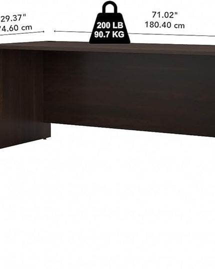 Bush Business Furniture Studio C Office Desk, Computer Table for Home or Professional Workspace, 72W x 30D, Black Walnut - LeafyLoom