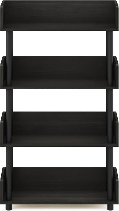 Furinno Turn-N-Tube 4-Tier Toolless Freestanding Multipurposes Display Rack, Espresso - LeafyLoom