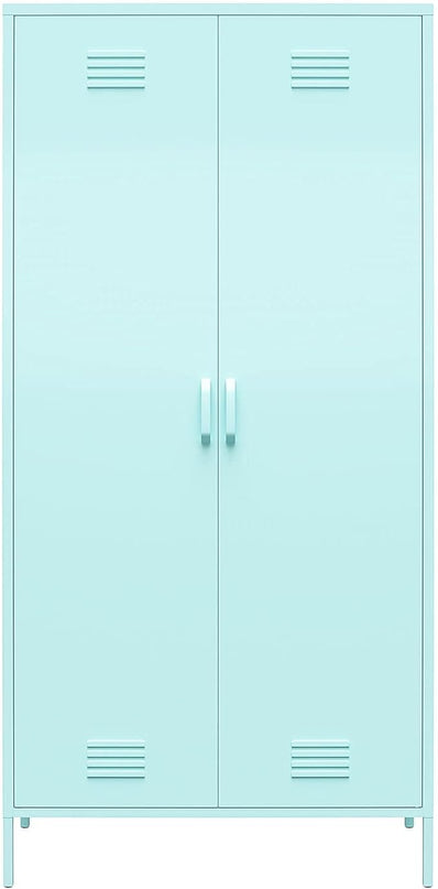 Novogratz Cache Tall 2 Door Metal Locker Cabinet, Mint - LeafyLoom