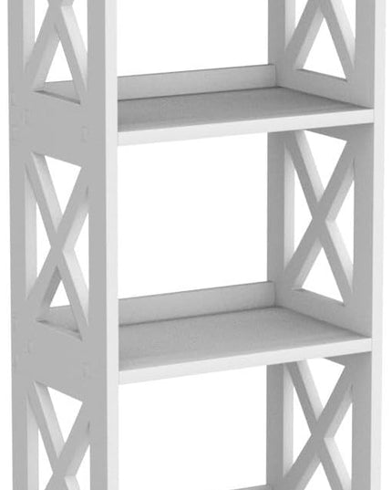 Small Bookcase Bookshelf - 4 Tier Bookshelves Organizer Storage Shelf for Kids, Bookcases Book Display Rack & Open Shelves Table for Bathroom, Living Room, Bedroom, Office, White - LeafyLoom
