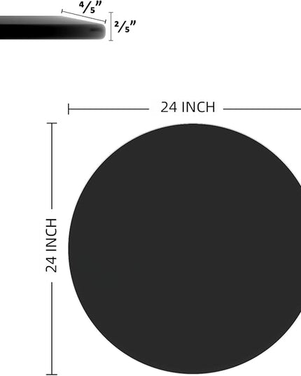 Round Tempered Glass Table Top, 24 Inch, Black - LeafyLoom