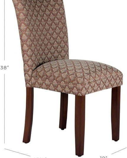 Homepop Home Decor |K1136-F662 | Classic Upholstered Parsons Dining Chair | Single Accent Dining Chair, Blue & Brown Damask - LeafyLoom