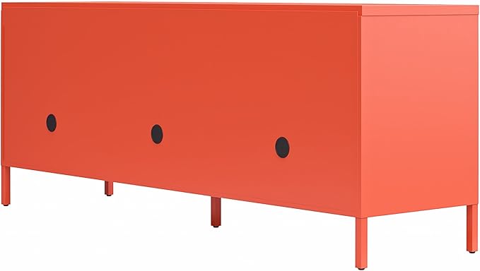 Novogratz Cache Metal Locker-Style TV Stand for TVs up to 65", Orange - LeafyLoom