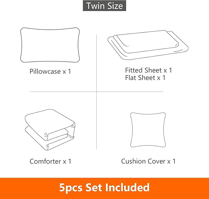 Kids Gaming Bedding Sets, 5 Piece Gamer Comforter Sets for Teens Boys Twin Size for Bedroom Comforter Set Adult 3D Gamepad Microfiber Bedding Sets Fits All Season - LeafyLoom