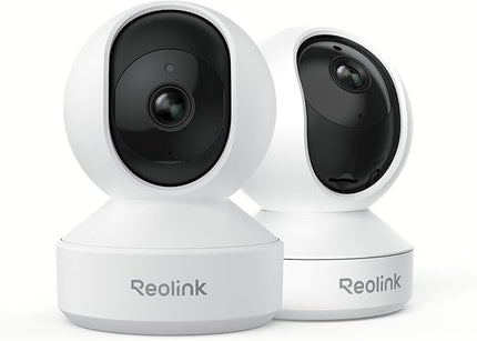 REOLINK Indoor Security Camera, 2.4/5 GHz WiFi, 5MP 360 Degree Pet Camera with Auto Tracking, Person/Pet Detection, Local Storage, 2 Way Talk, Ideal for Baby/Dog Monitor, Plug-in, E1 Pro 2 Pack (New) REOLINK