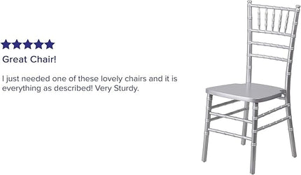 Flash Furniture 2 Pack HERCULES Series Silver Wood Chiavari Chair - LeafyLoom
