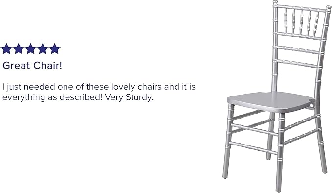 Flash Furniture HERCULES Series Silver Wood Chiavari Chair - LeafyLoom