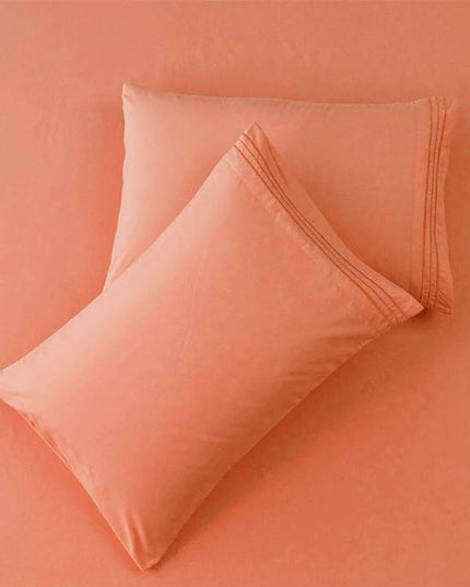 SONORO KATE Bed Sheet Set Super Soft Microfiber 1800 Thread Count Luxury Egyptian Sheets 16-Inch Deep Pocket，Wrinkle -4 Piece (Coral, King) - LeafyLoom