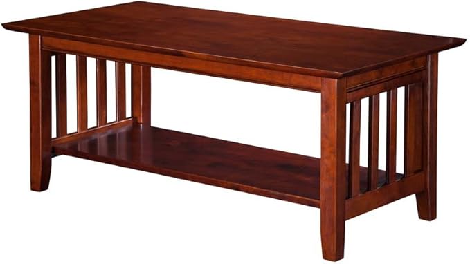 Atlantic Furniture AH15204 Mission Coffee Table, Walnut - LeafyLoom