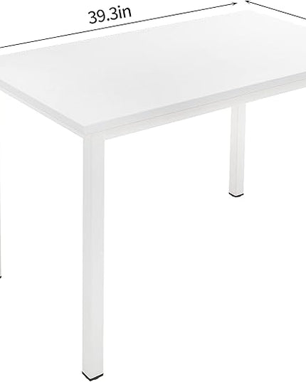SogesGame Small Computer Desk, 39.4 inches Small Office Desk Computer Table Study Writing Desk Workstation for Home Office,White - LeafyLoom
