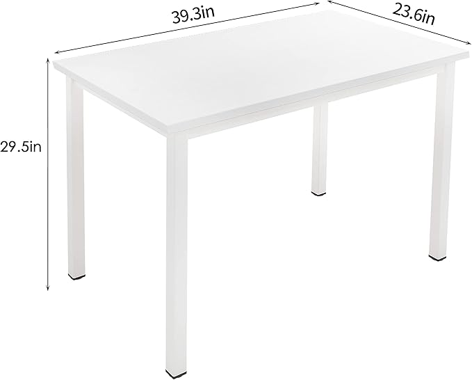 SogesGame Small Computer Desk, 39.4 inches Small Office Desk Computer Table Study Writing Desk Workstation for Home Office,White - LeafyLoom