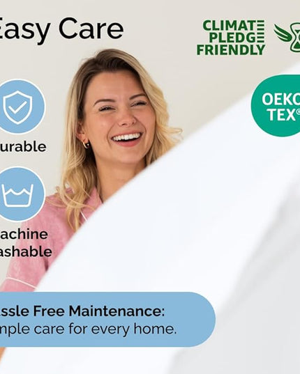 King Size 4 Piece Sheet Set - Comfy Breathable & Cooling Sheets - Hotel Luxury Bed Sheets for Women & Men - Deep Pockets, Easy-Fit, Extra Soft & Wrinkle Free Sheets - White Oeko-Tex Bed Sheet Set - LeafyLoom