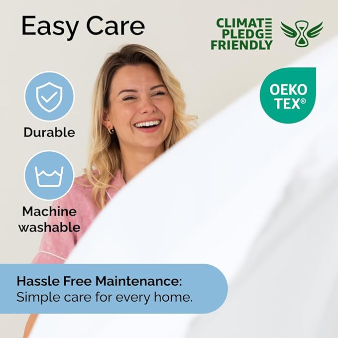 King Size 4 Piece Sheet Set - Comfy Breathable & Cooling Sheets - Hotel Luxury Bed Sheets for Women & Men - Deep Pockets, Easy-Fit, Extra Soft & Wrinkle Free Sheets - White Oeko-Tex Bed Sheet Set - LeafyLoom