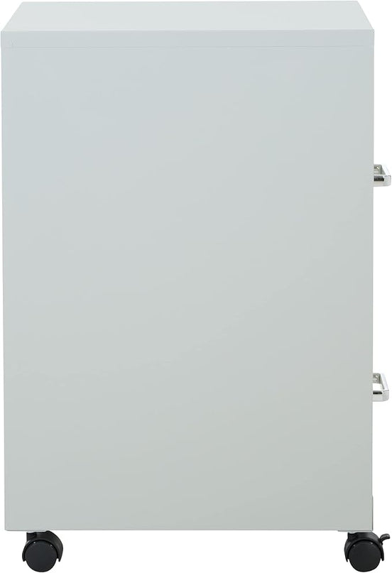 OSP Home Furnishings 2 Drawer Mobile Locking Metal File Cabinet, Grey - LeafyLoom