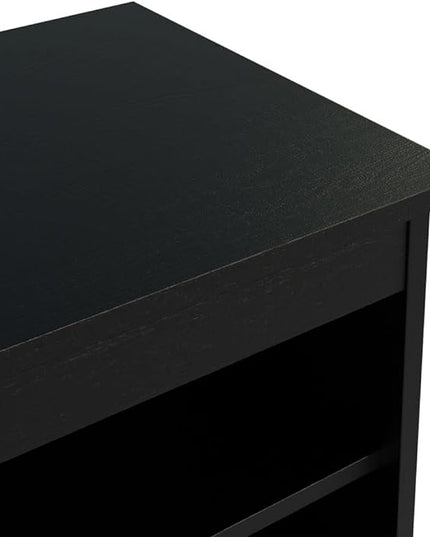 Madesa TV Stand with 4 Shelves and Cable Management, Entertainment Center for TVs up to 65 Inches, Wood, 23'' H x 15'' D x 59'' L – Black - LeafyLoom