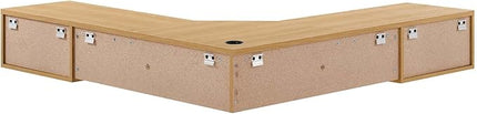 Modway Render 60" Mid-Century Modern Wall-Mount Corner Office Desk in Oak - LeafyLoom