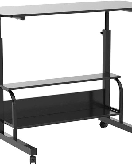 Laptop Desk Removable and Adjustable Height Table for Bedroom Bedside Table Lazy Sofa Table Minimalist Office Desk Home Student Writing Desk Desk, Small Standing Desk with Storage TV Tray Table.Black - LeafyLoom