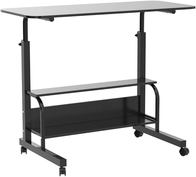 Laptop Desk Removable and Adjustable Height Table for Bedroom Bedside Table Lazy Sofa Table Minimalist Office Desk Home Student Writing Desk Desk, Small Standing Desk with Storage TV Tray Table.Black - LeafyLoom