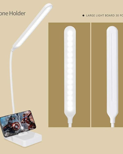 Cordless Desk Table Lamp Reading Light Rechargeable Battery 2200m,Touch 3 LED Modes,Dimmable,Small,Gooseneck, Highest 17.7",Lamp for Kids Bedroom Bedside - LeafyLoom