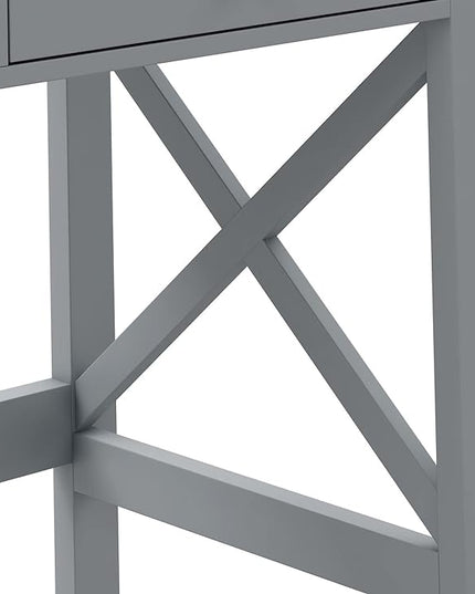 ChooChoo Home Office Desk Writing Computer Table Modern Design Desk with Drawers (Grey) - LeafyLoom